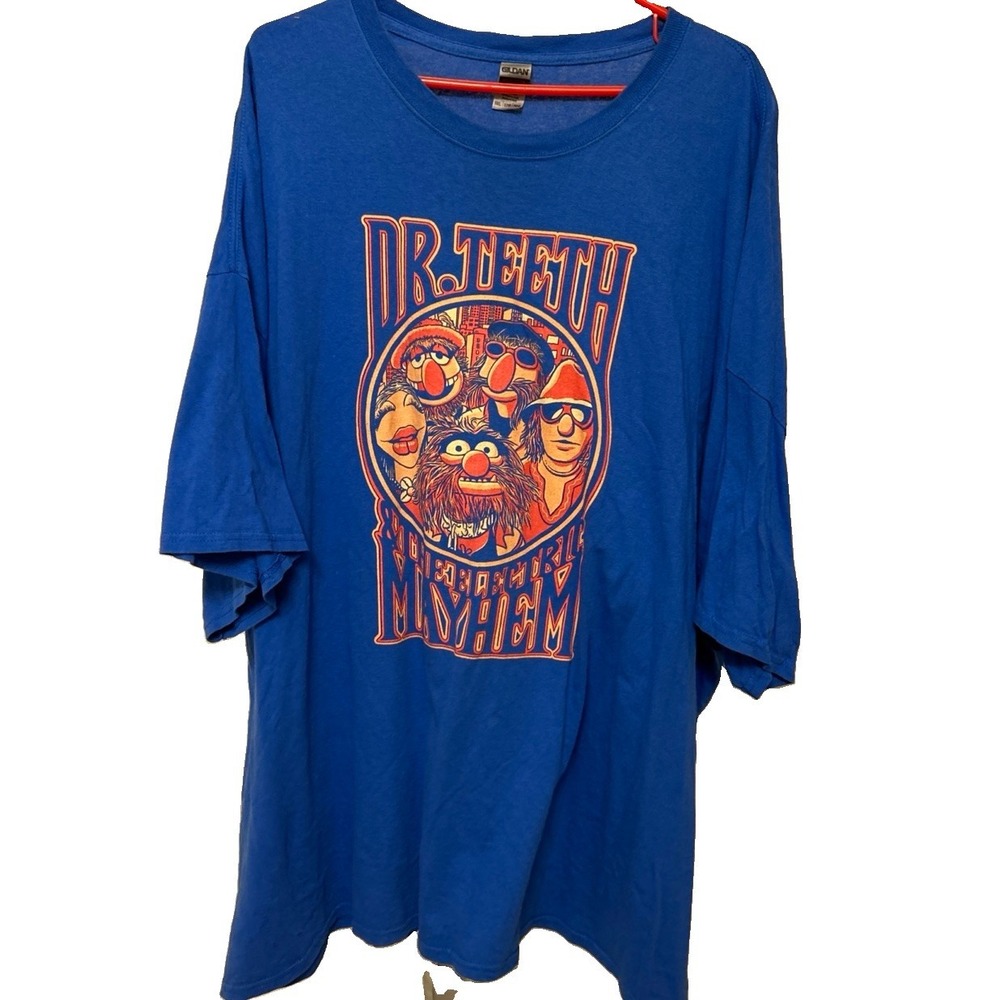 Muppets Dr. Teeth The Electric Mayhem Jim Henson Vintage T-Shirt Men's 5XL Blue